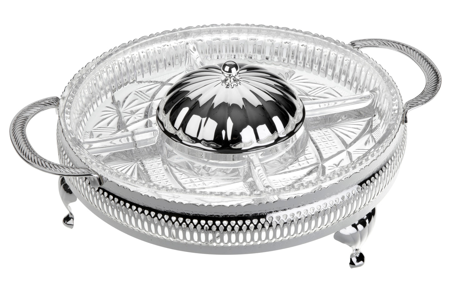 Queen Anne - Silver Plated - 5 Round Hors d'ouevre With Cover