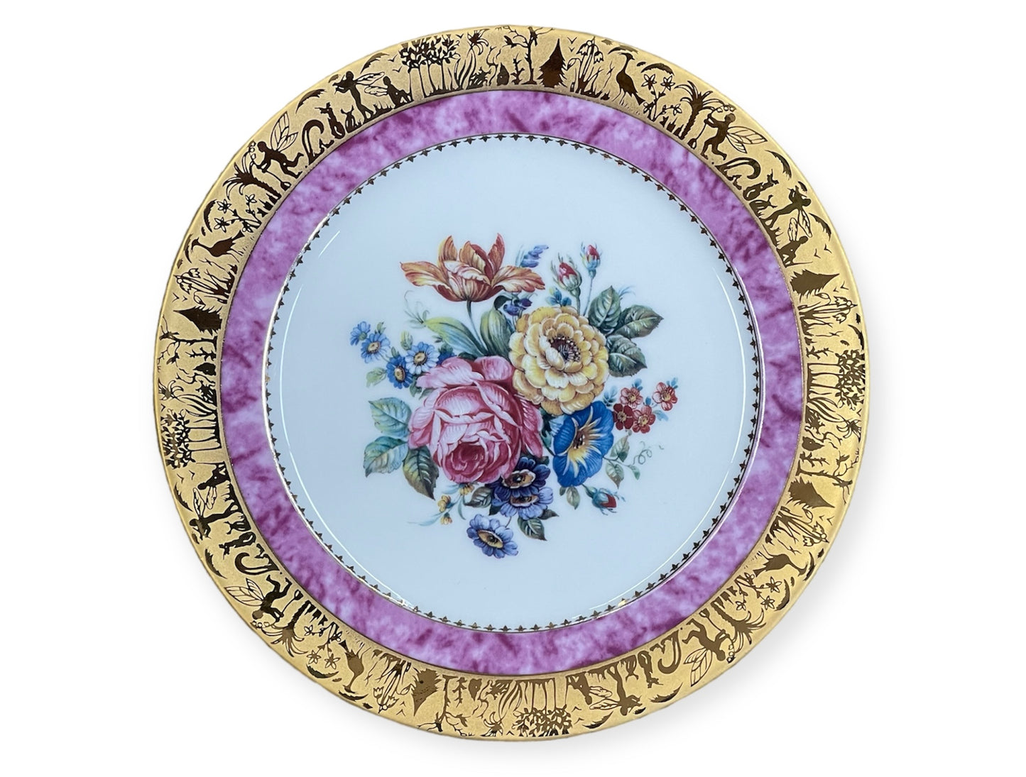 Tea Set 24 Pcs - Limoge- Flowers - Rose&Gold&White