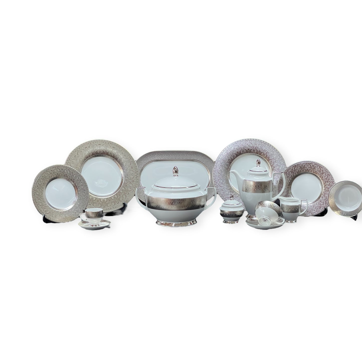 Falkenporzellan - Dinner Set 112 Pcs - Silver