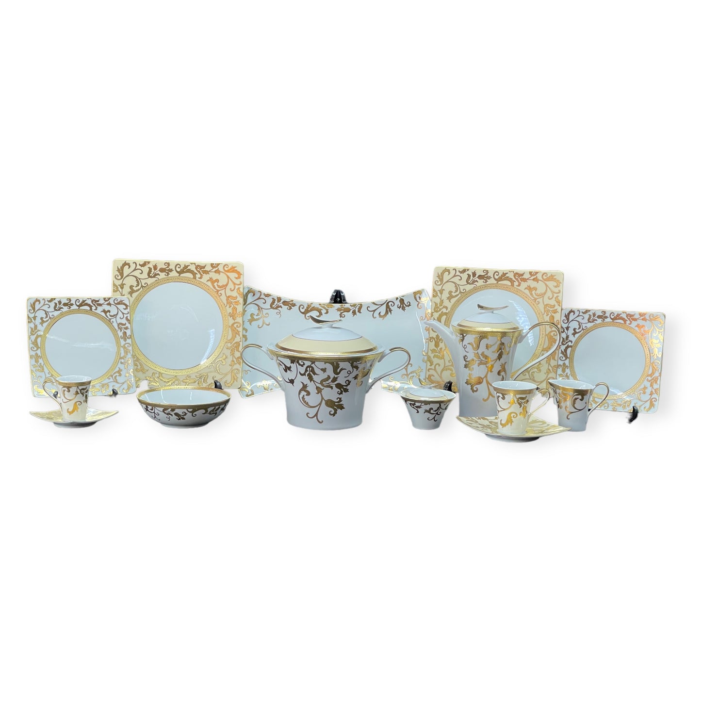 Falkenporzellan - Dinner Set 112 Pcs - White&Gold