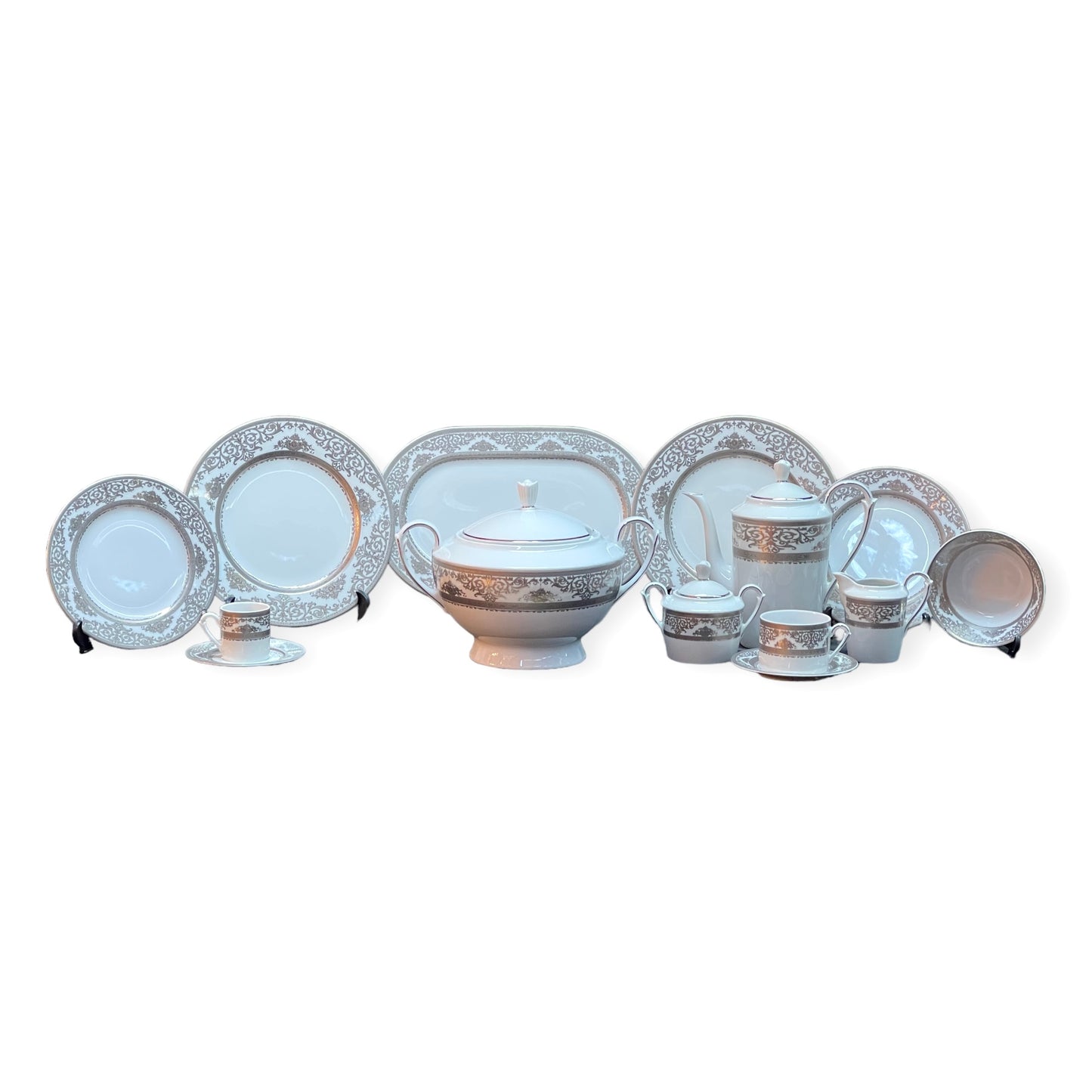 Falkenporzellan - Dinner Set 112 Pcs - Silver