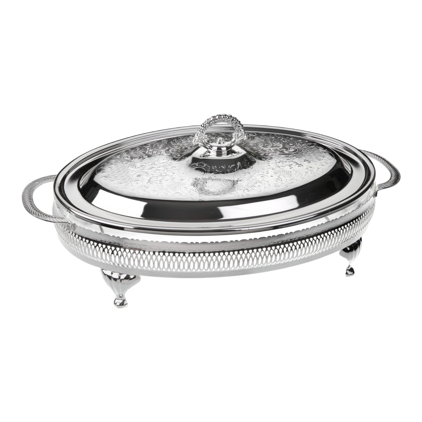 Queen Anne - Large Oval Food Warmers With Handles,Legs