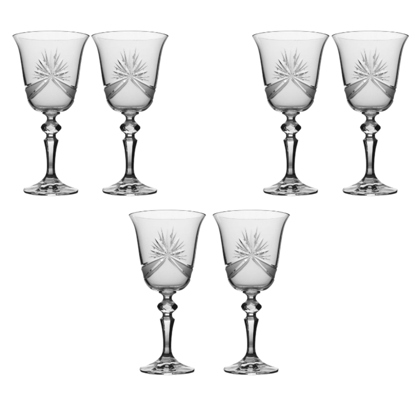 Bohemia Crystal - Goblet Glass Set 6 Pieces