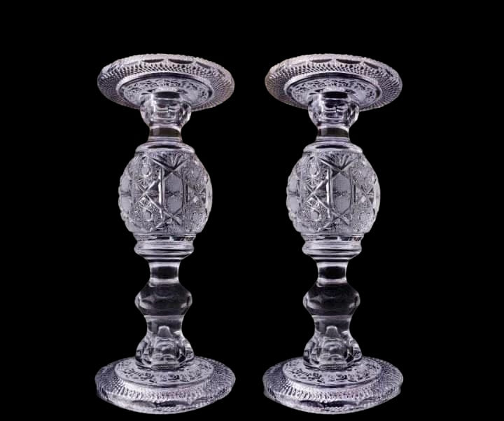 Bohemia Crystal Candle Holder 2 Pieces - Handcut