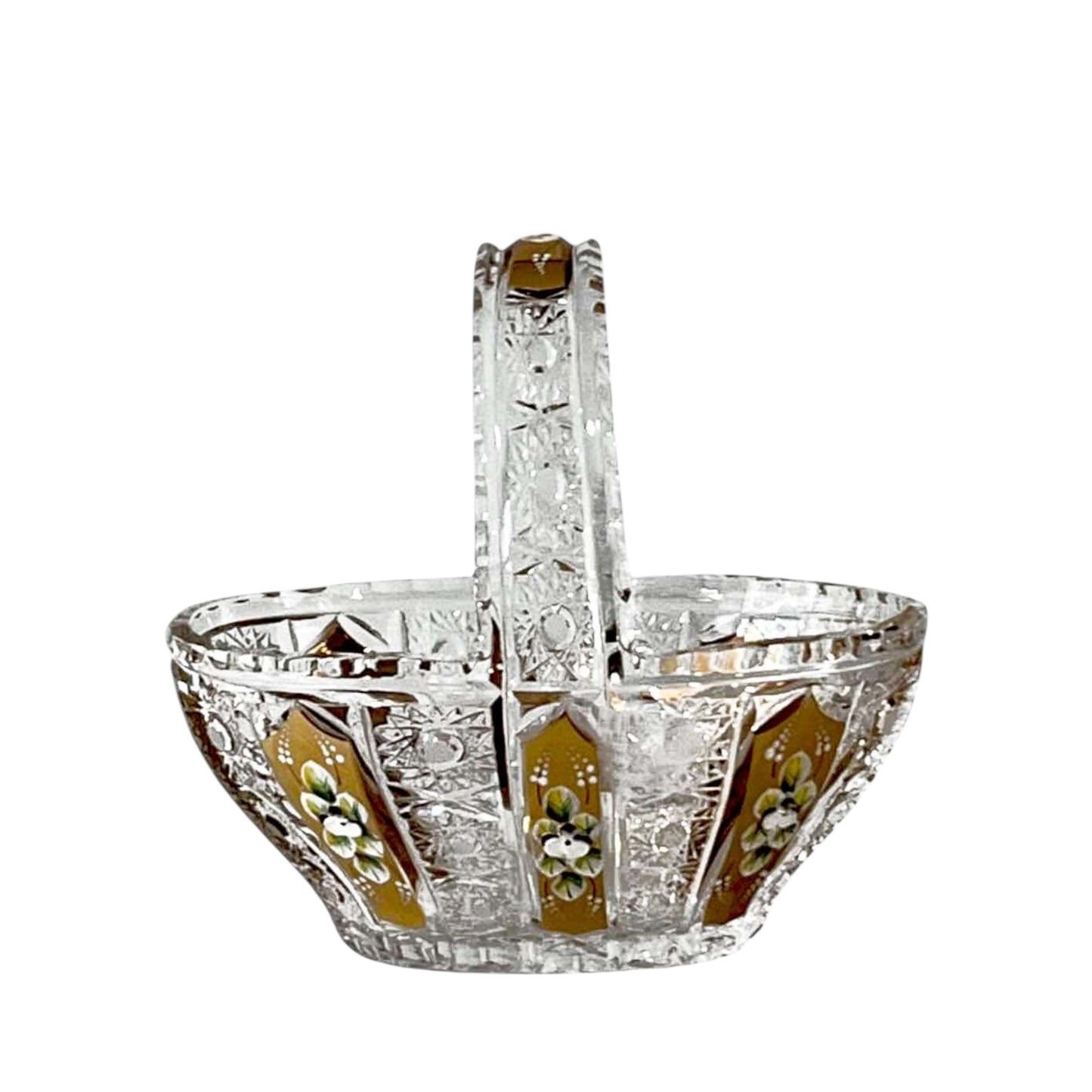 Glamour Bohemia Crystal Basket With Handle - 20x22cm