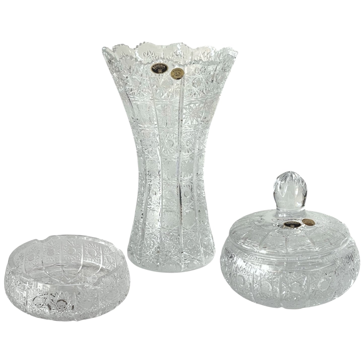 Bohemia Crystal Set Handcut 3 Pieces