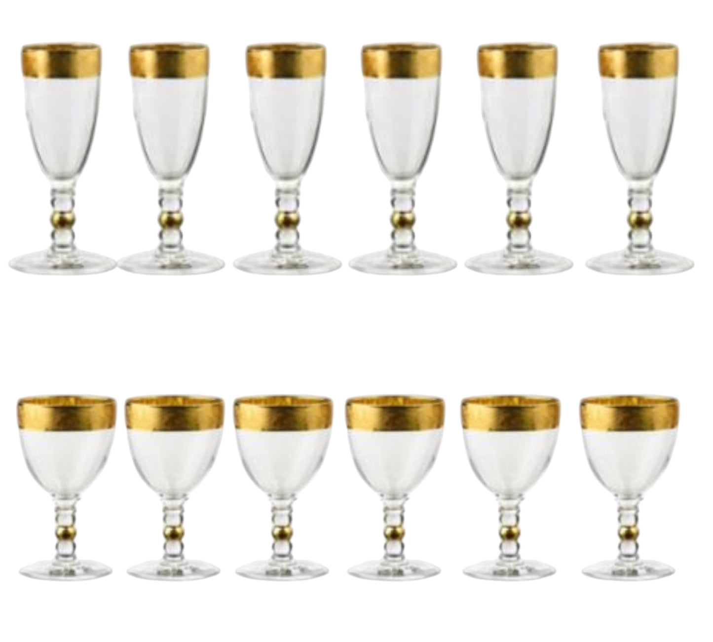 Bohemia Crystal Set 12 Pieces - Gold