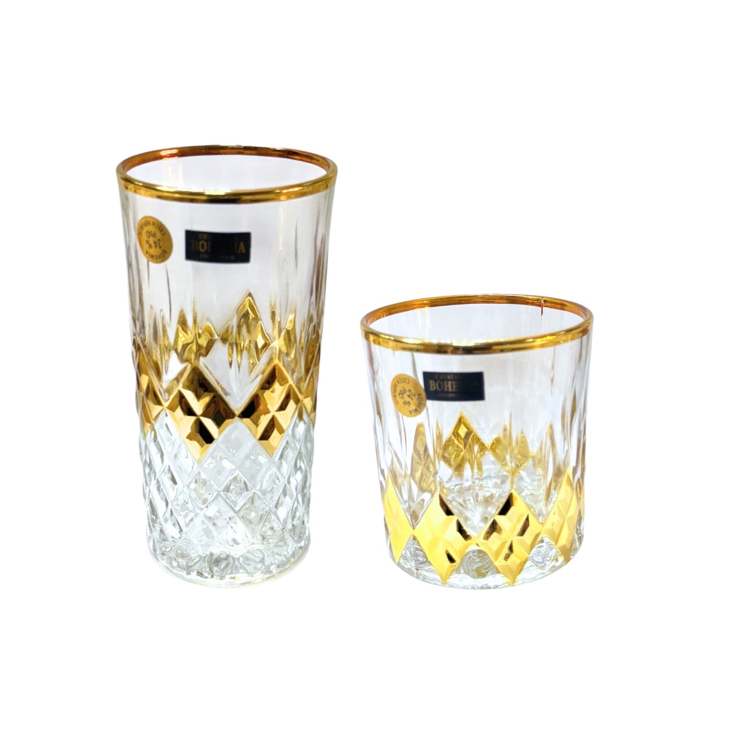 Bohemia Crysal Set 12 Pieces - Gold
