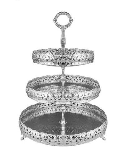 Queen Anne - Silver Plated - 3 Tier Gallery Cake Stand