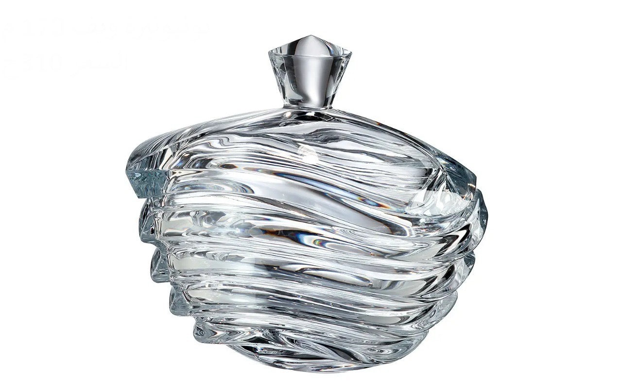 Bohemia Crystal Wave Bonbonniere With Cover - 17 cm