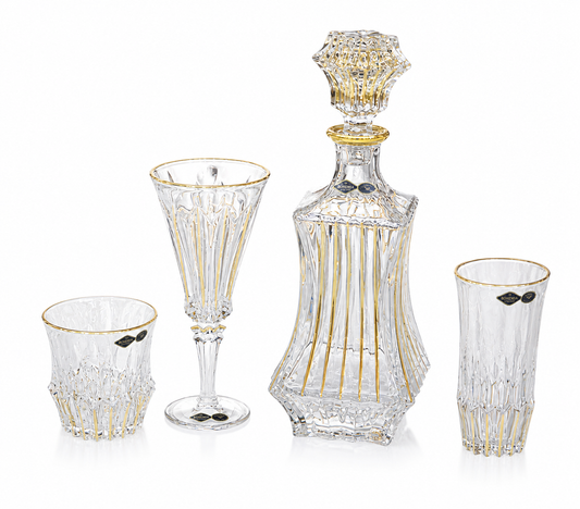 Bohemia Crystal Set 19 Pieces - Gold