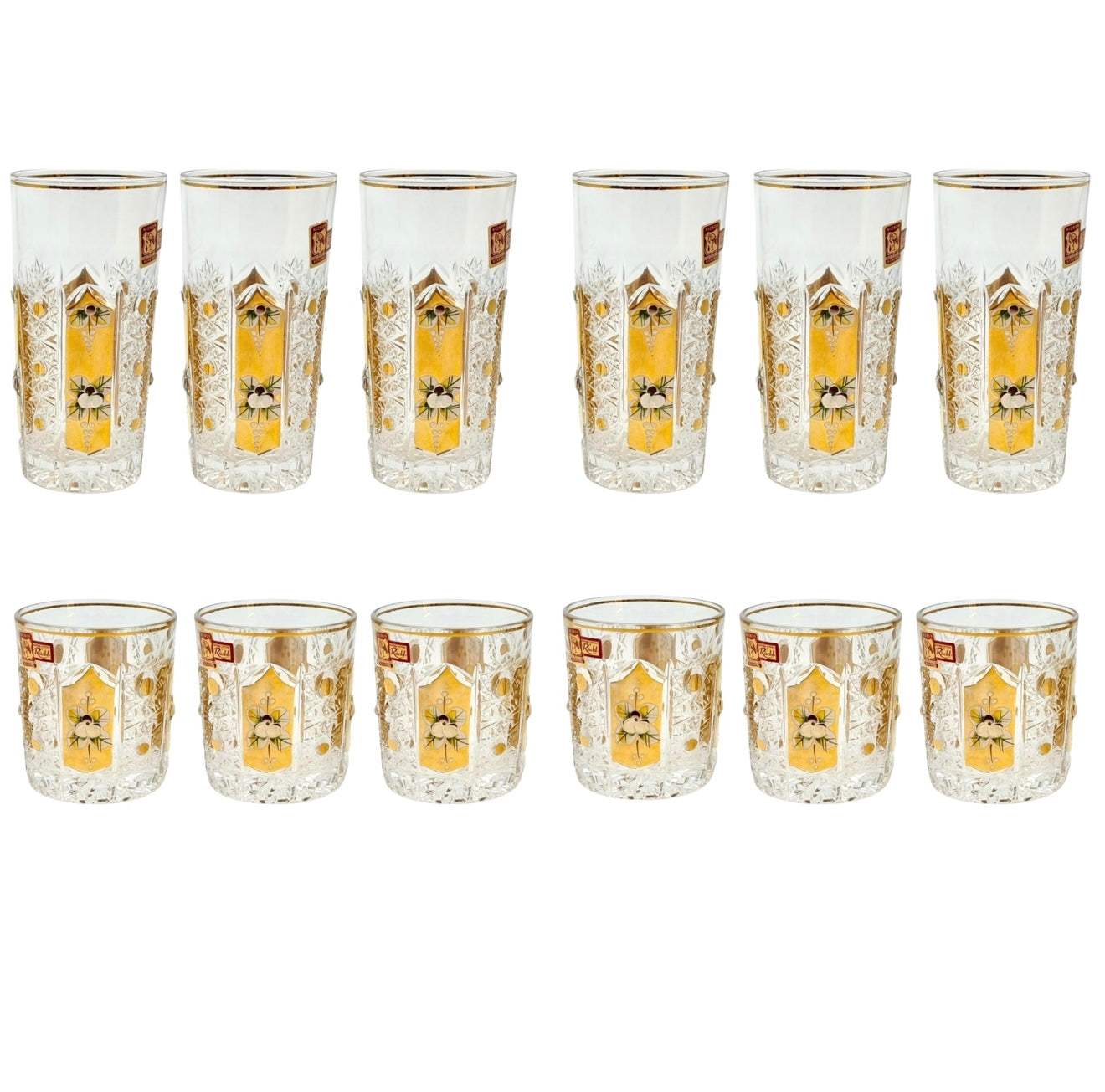 Bohemia Crystal Set 12 Pieces - Gold