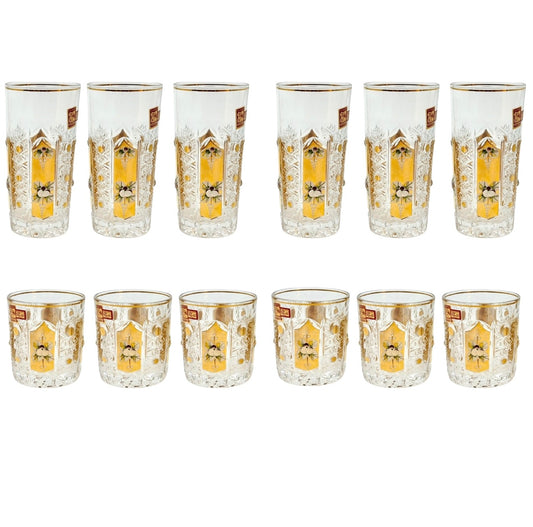 Bohemia Crystal Set 12 Pieces - Gold