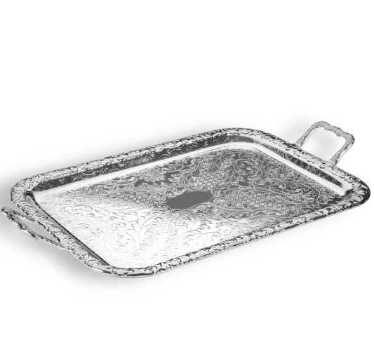 Queen Anne - Silver Plated - Medium Oblong Tray With Handles