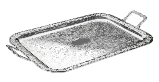 Queen Anne - Silver Plated - Small Oblong Tray With Handles