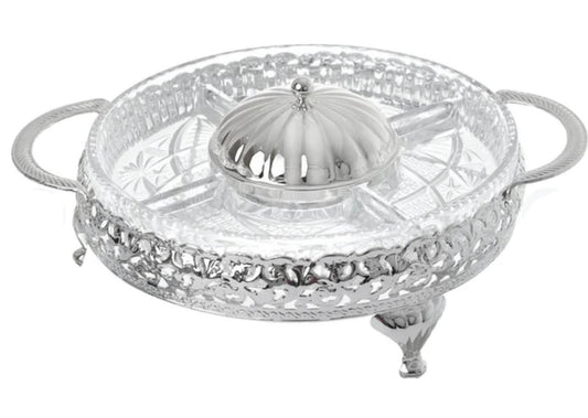 Queen Anne - Silver Plated - 5 Round Hors d'ouevre With Cover