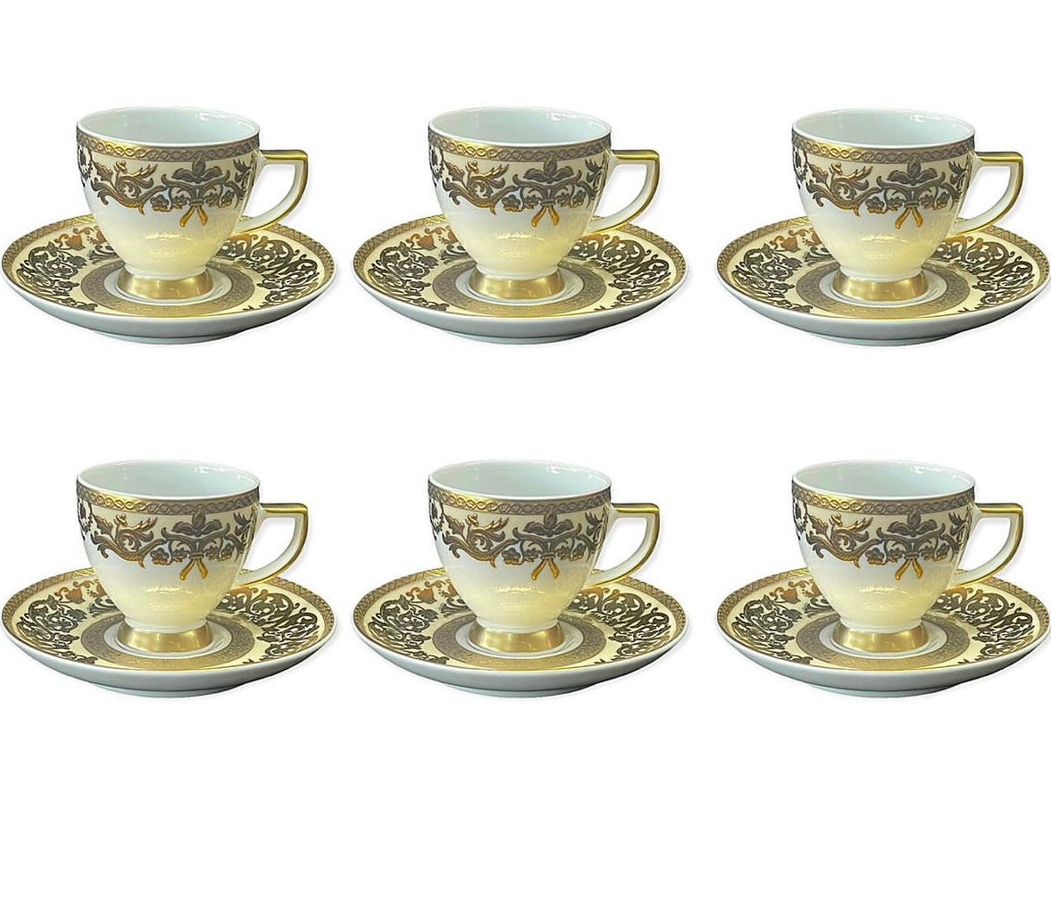 Falkenporzellan - Coffee Set With Saucer 12 Pcs - Gold