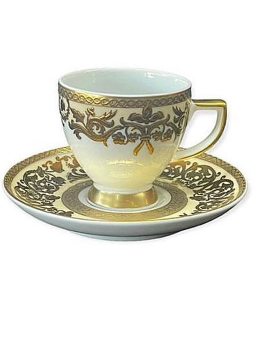 Falkenporzellan - Coffee Set With Saucer 12 Pcs - Gold