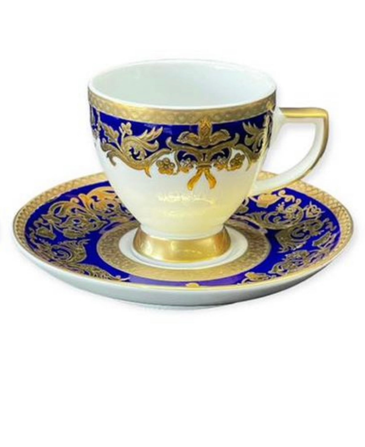 Falkenporzellan - Coffee Set With Saucer 12 Pcs - Blue&Gold