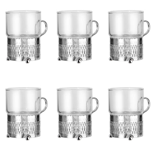 Queen Anne - Silver Plated - Tea Cups 6 Pcs With Handle