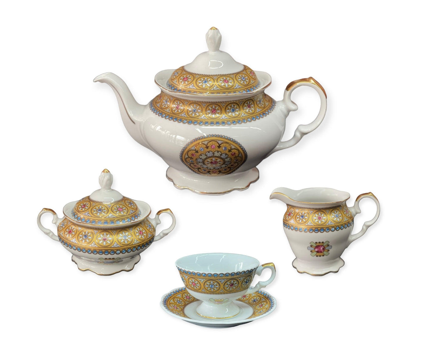 Tea Set 24  Pcs - Limoge - Gold&White