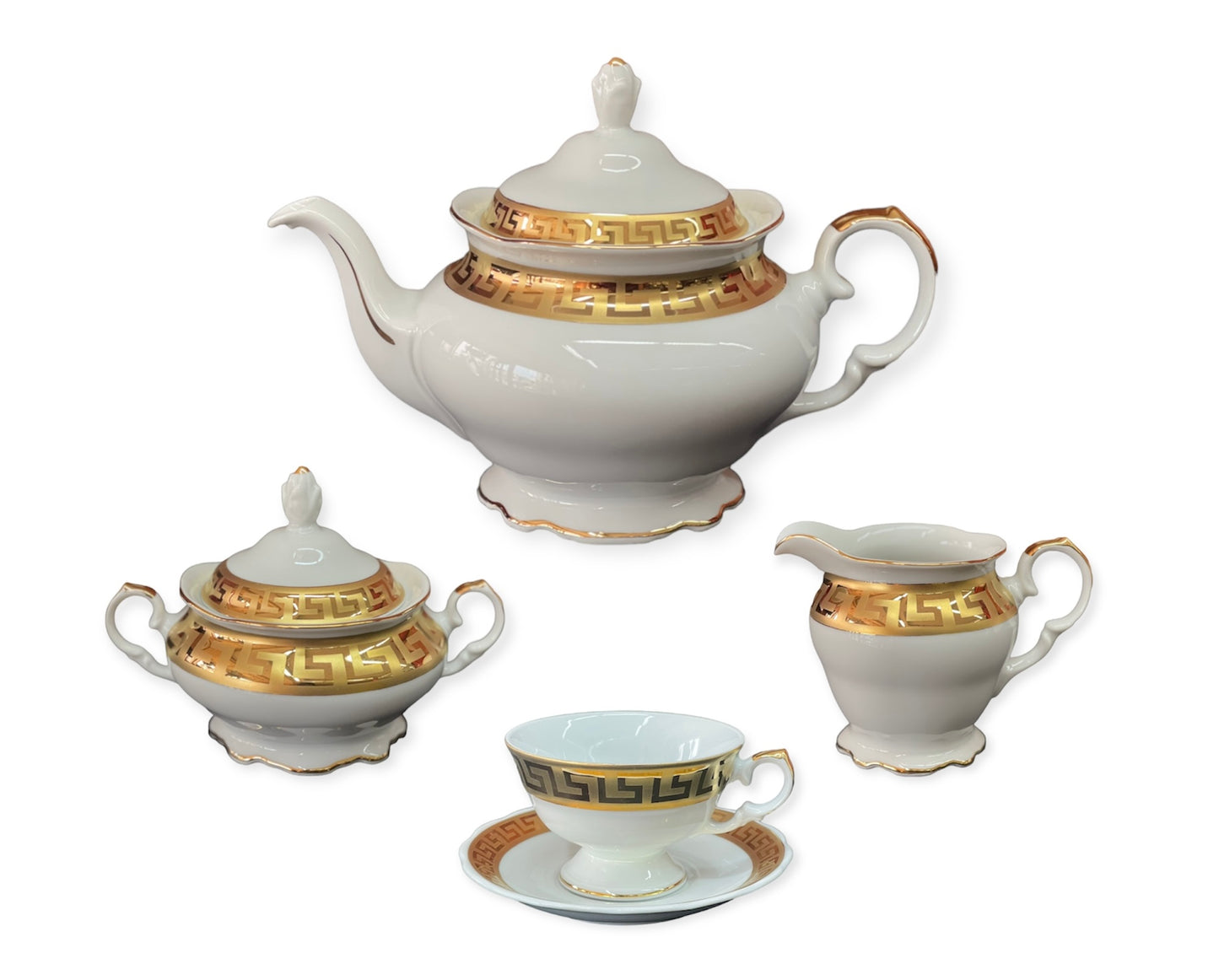 Tea Set 24 Pcs - Limoge - Gold&White