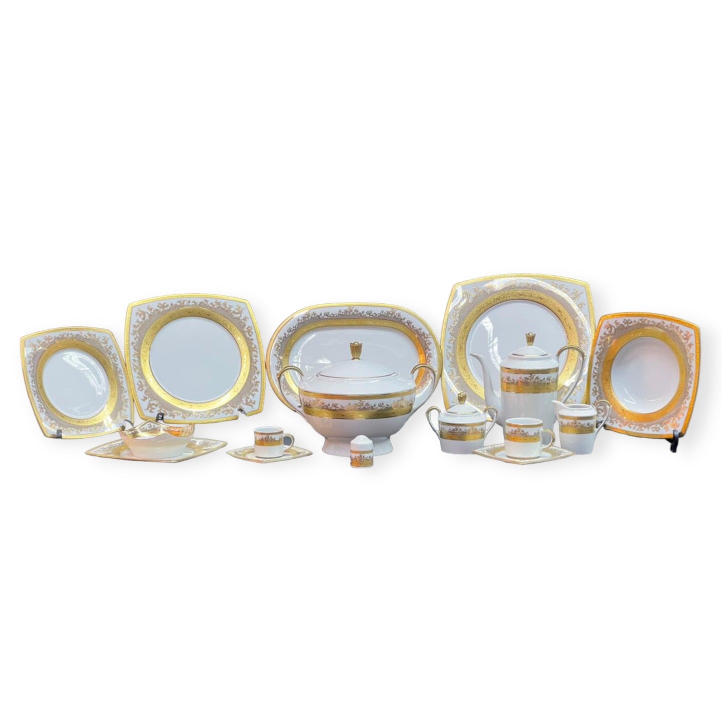 Falkenporzellan - Dinner Set 112 Pcs - Gold