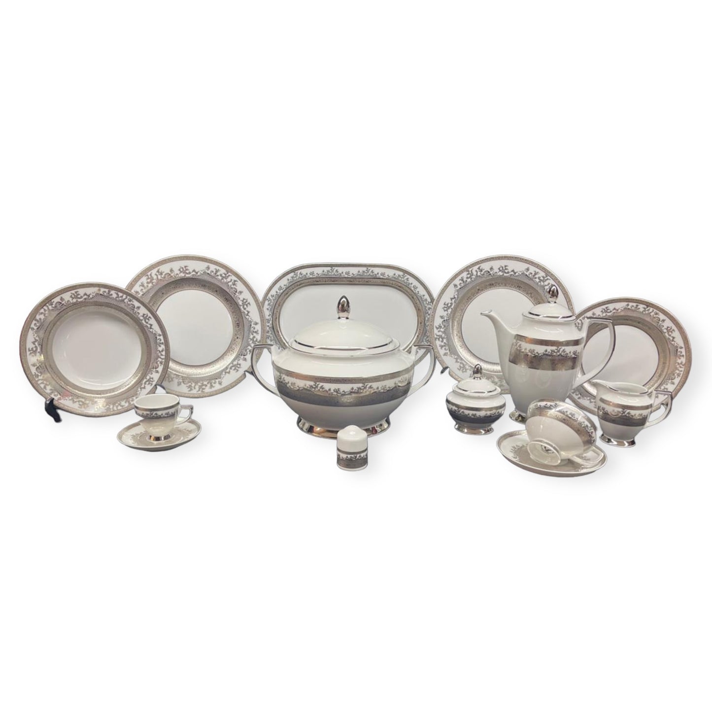 Falkenporzellan - Dinner Set 112 Pcs - Silver