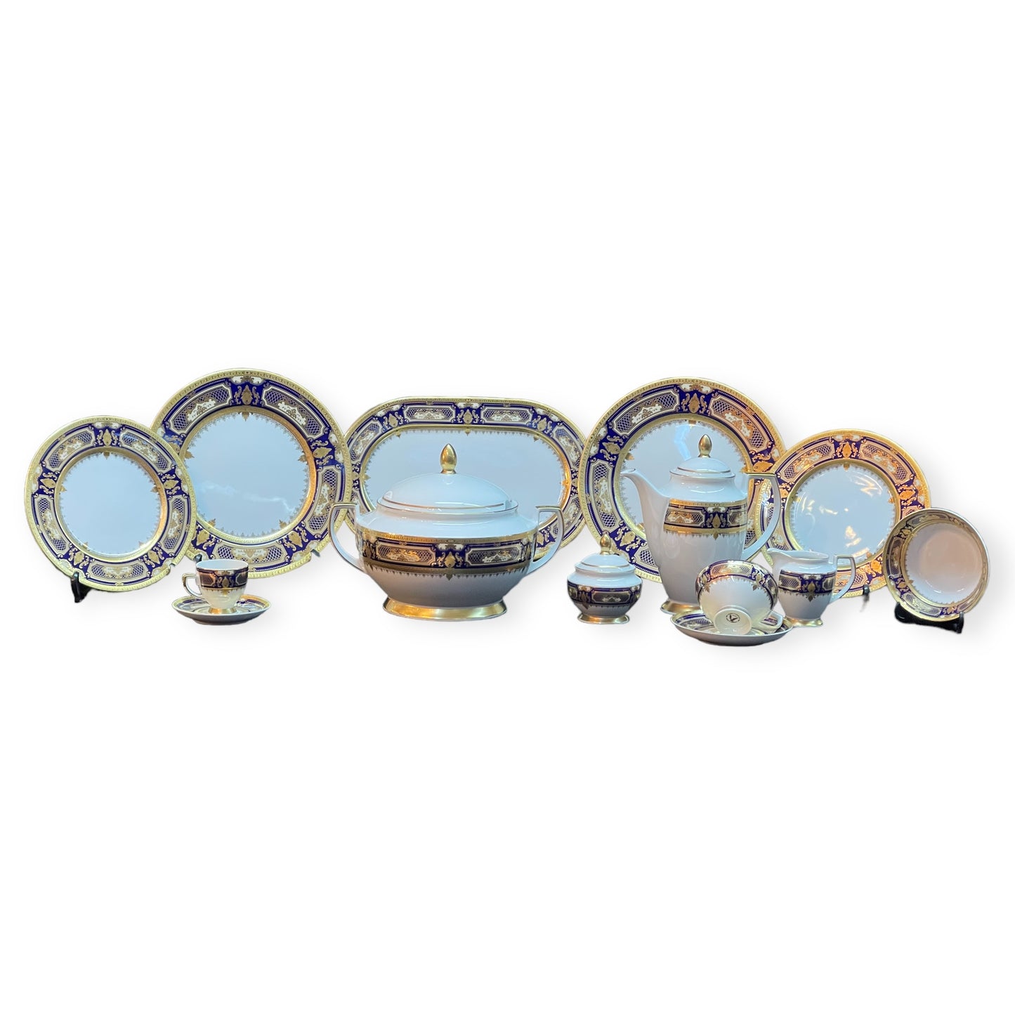 Falkenporzellan - Dinner Set 112 Pcs - Blue&Gold