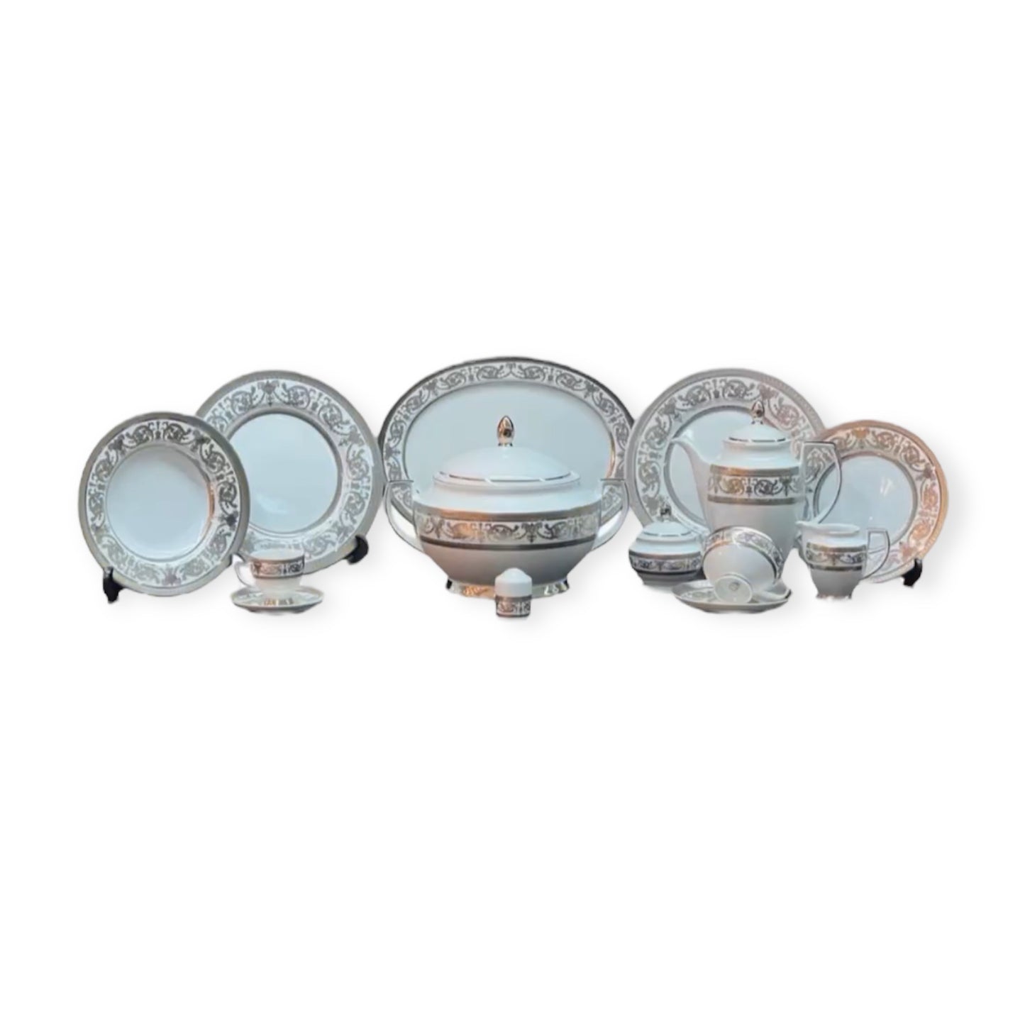 Dinner Set 112 Pcs - Limoge - Silver