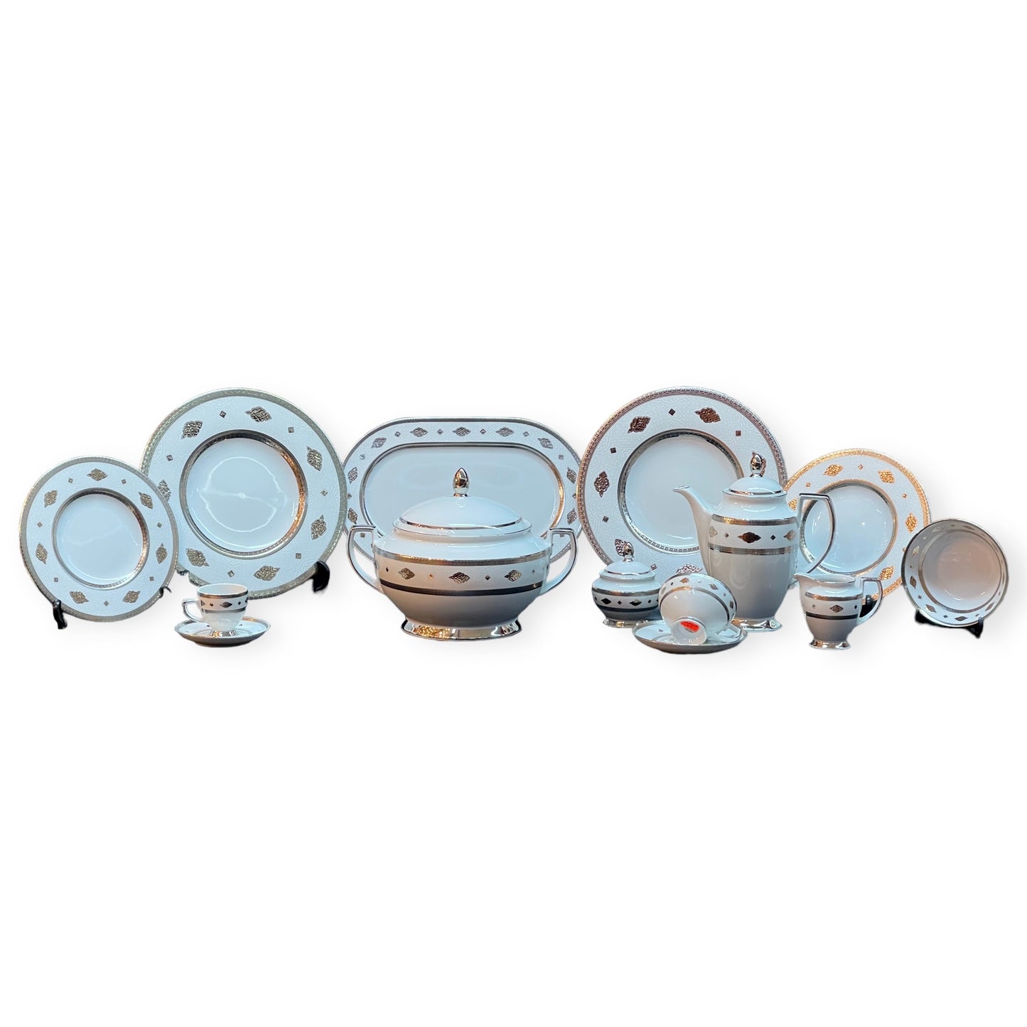 Falkenporzellan - Dinner Set 112 Pcs - Silver