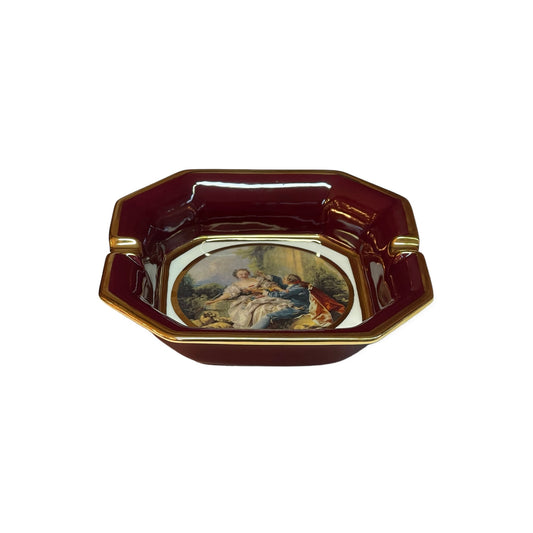 BC Limoge - Large Square Ashtray - Romeo&Juliet - Red&Gold - 5x20 cm