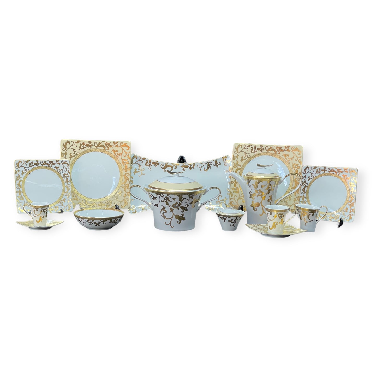 Falkenporzellan - Dinner Set 112  Pcs - White&Gold