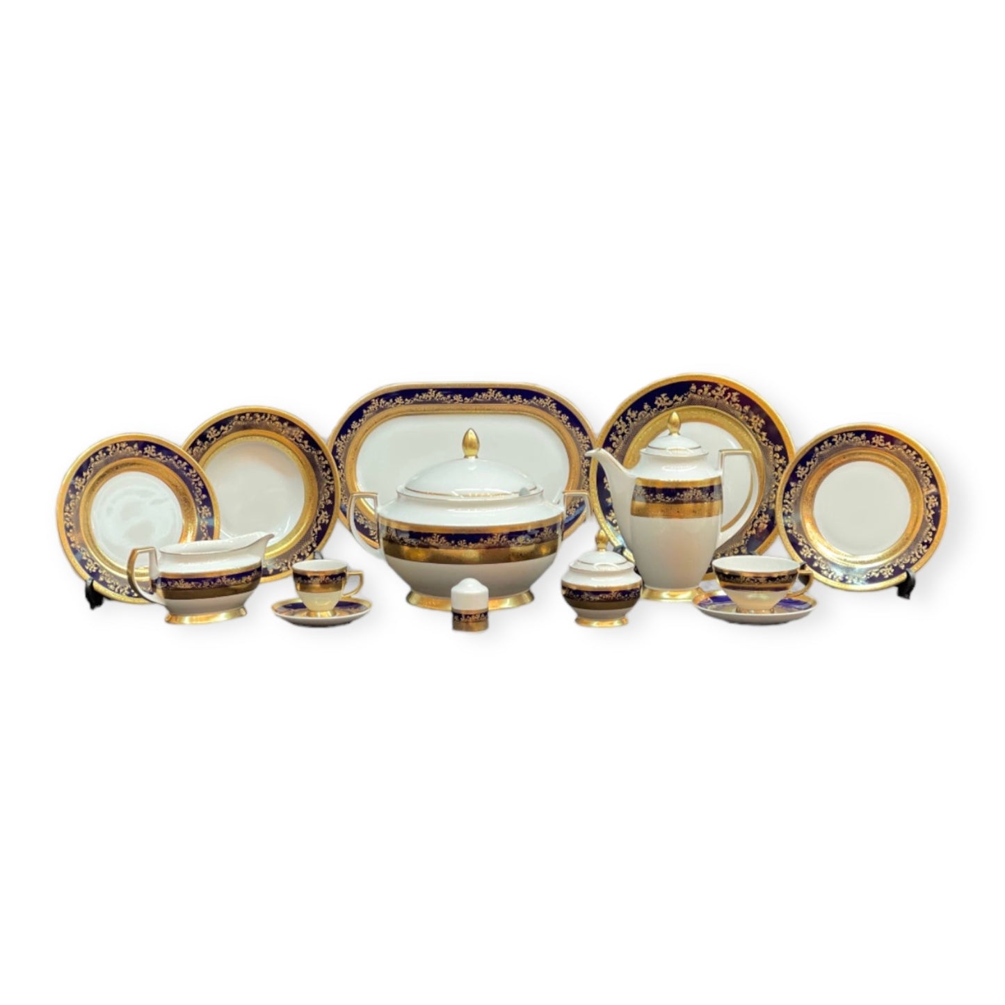 Falkenporzellan - Dinner Set 112  Pcs - Blue&Gold