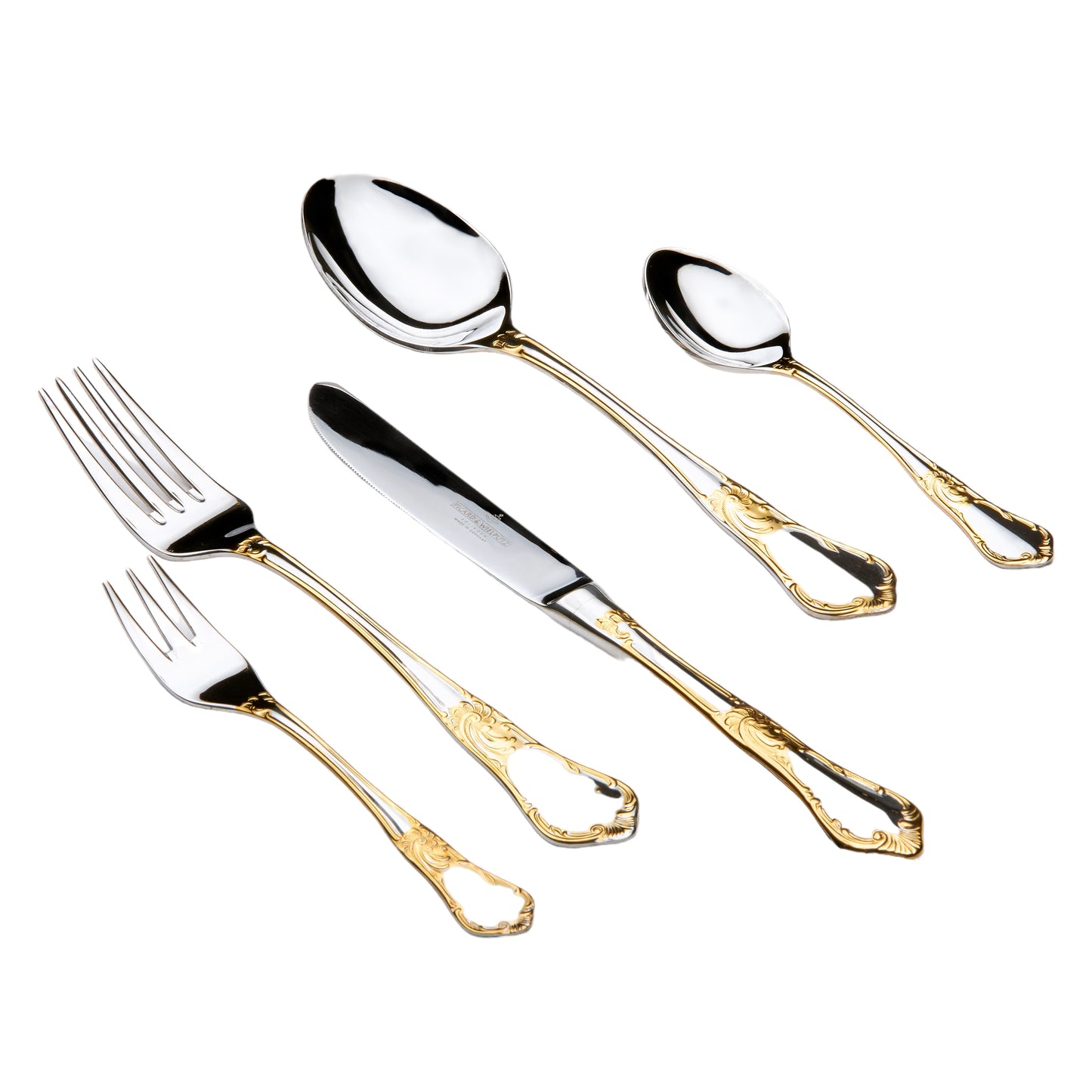 Cutlery Set Solingen Germany Stainless Steel - 72 Pcs - Gold With Wooden Box