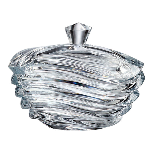 Bohemia Crystal Wave Bonbonniere With Cover - 24 cm