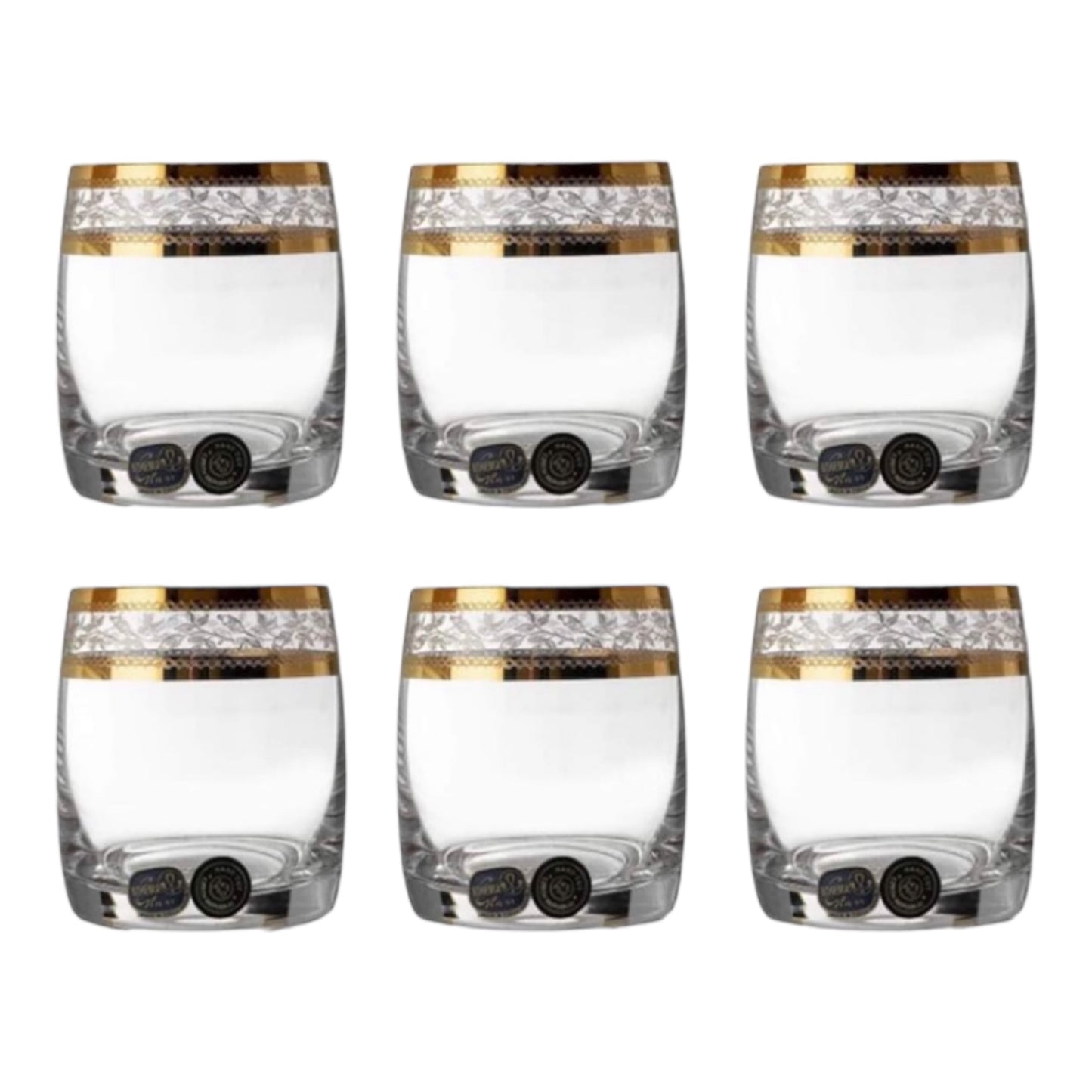 Bohemia Crystal - Tumbler Glass Set 6 Pcs - Gold