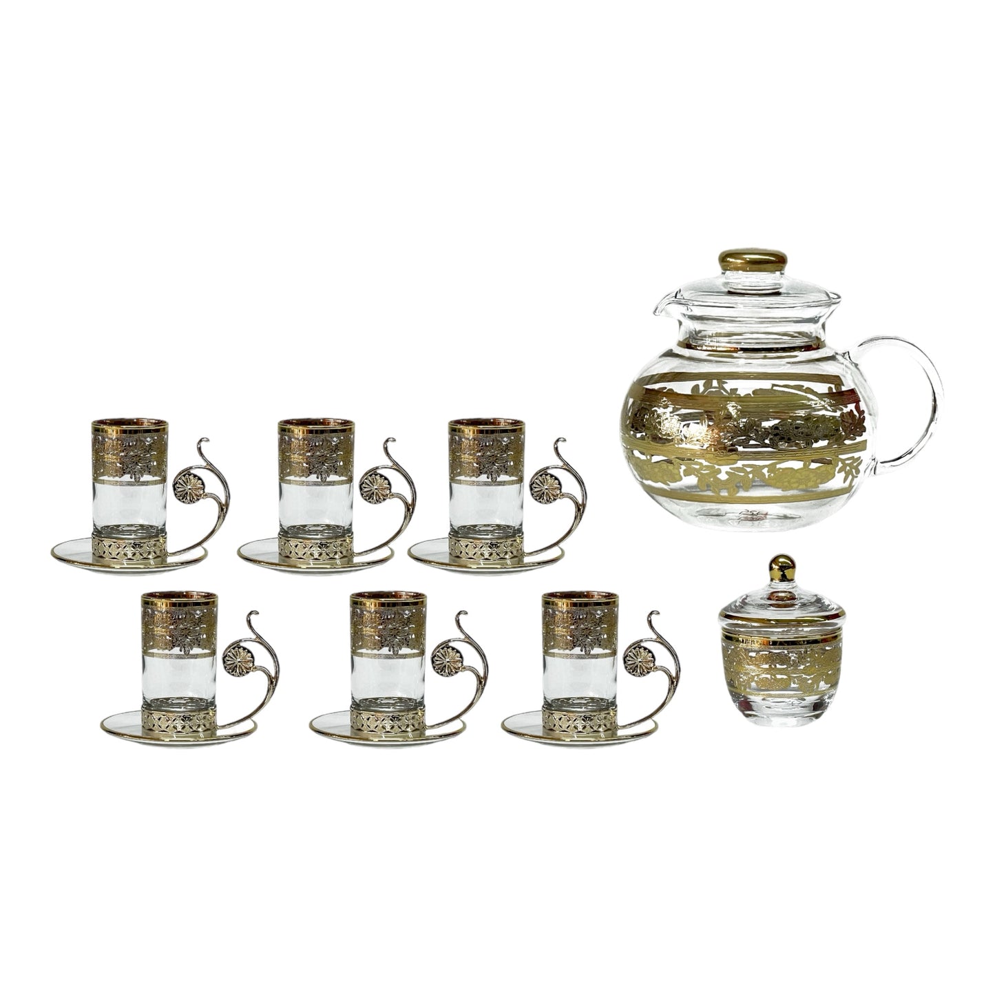 Italian Crystal - Tea Set 16 Pcs - Gold