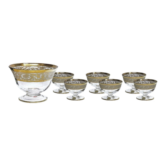 Italian Crystal - Bowl Set 7 Pcs - Gold