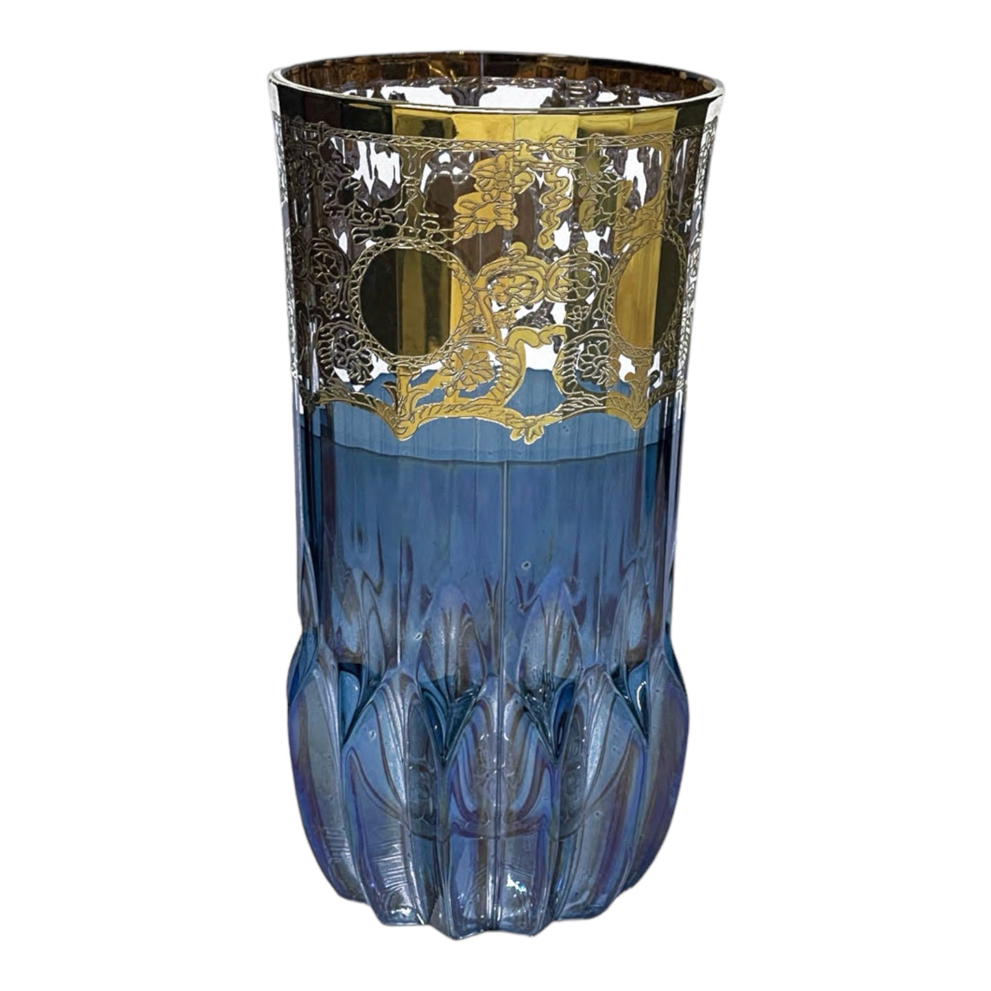 Italian Crystal - Highball Glass Set 6 Pcs - Blue&Gold