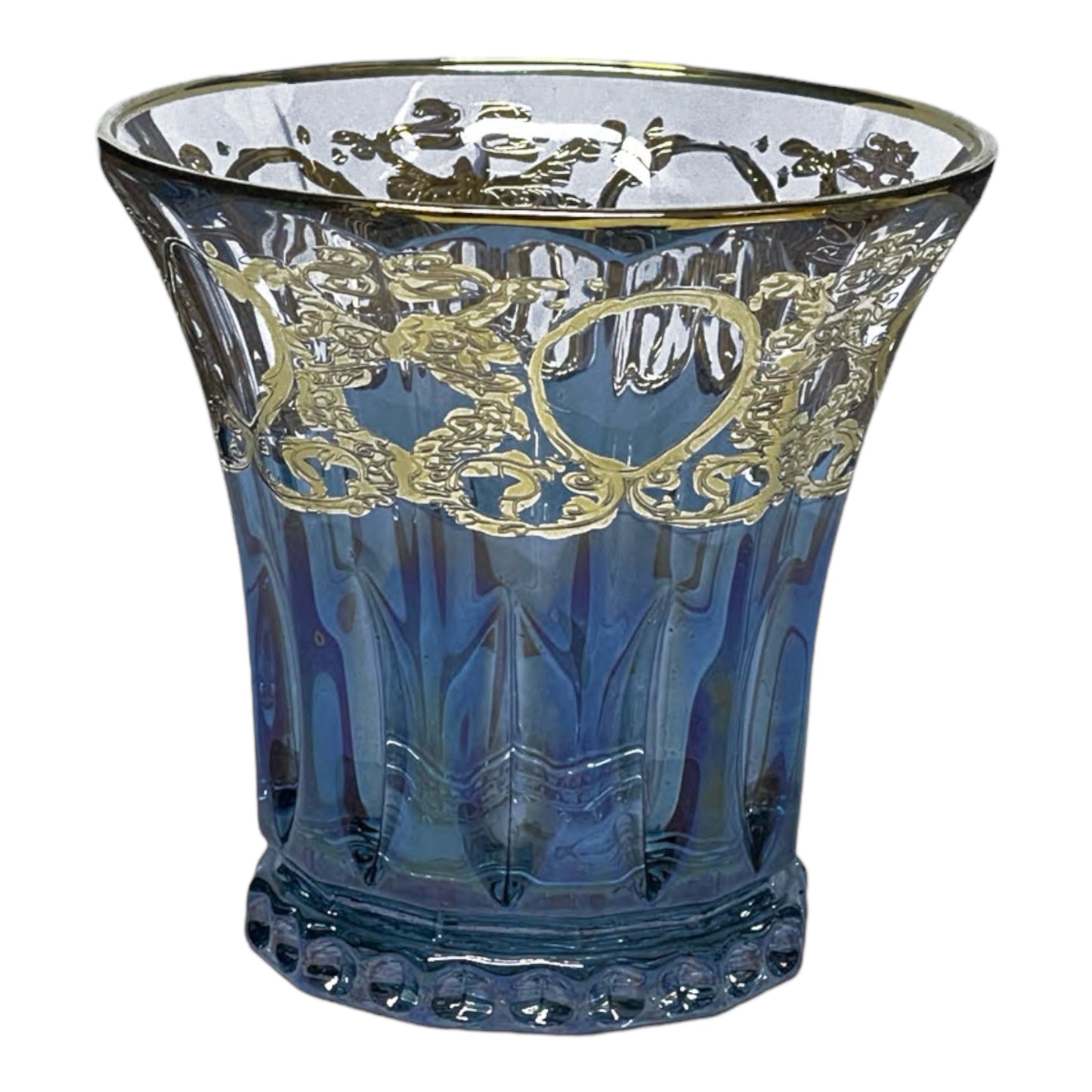 Italian Crystal - Tumbler Glass Set 6 Pcs - Blue&Gold