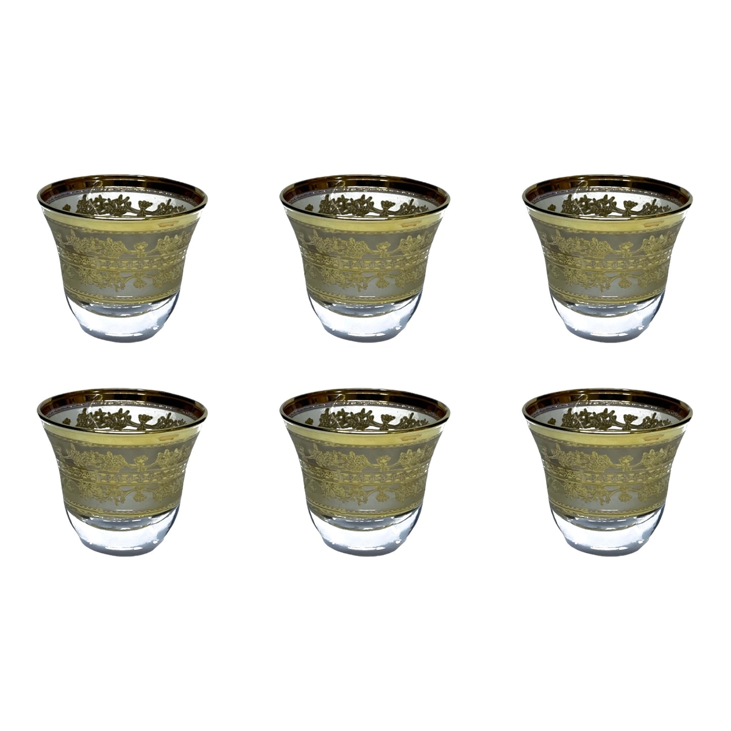 Italian Crystal - Istikana Coffee Set 6 Pcs - Gold