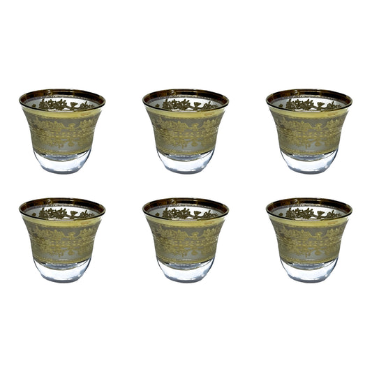 Italian Crystal - Istikana Coffee Set 6 Pcs - Gold