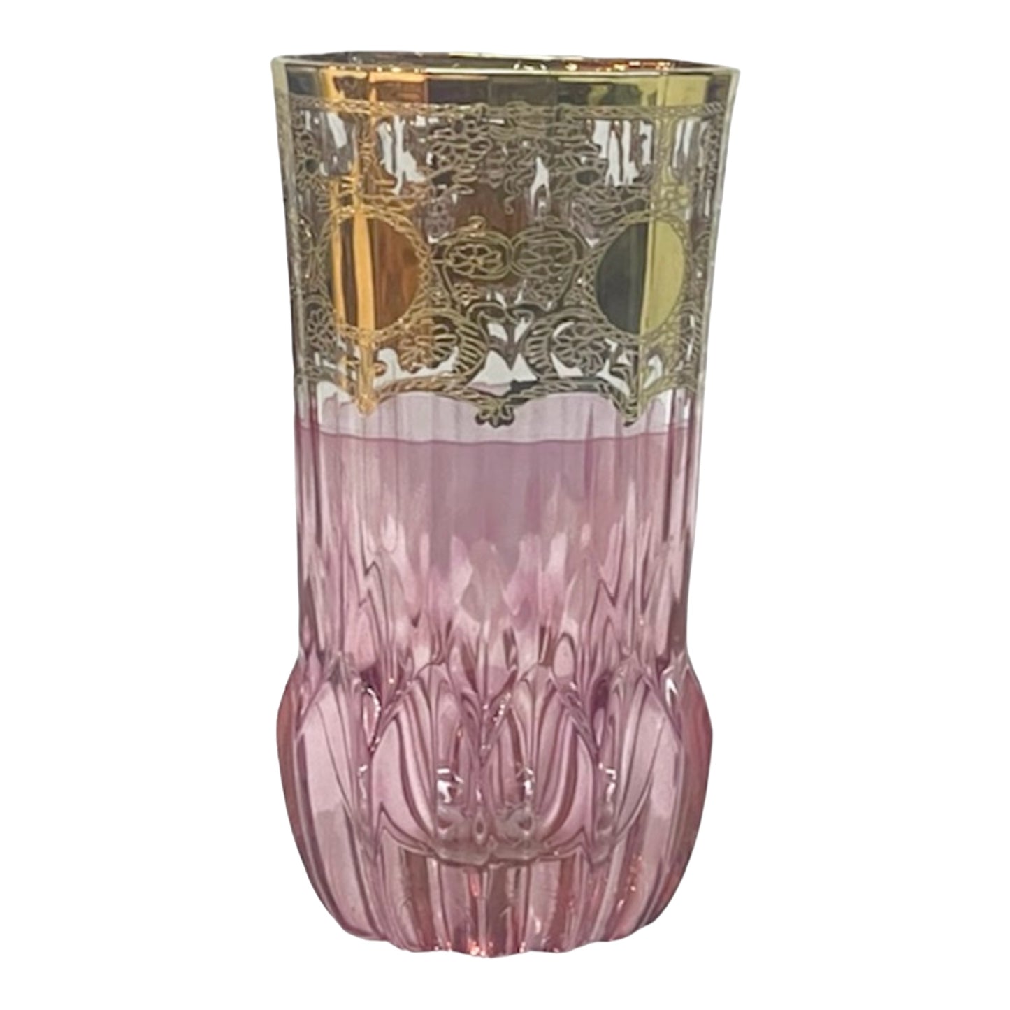 Italian Crystal -  Highball Glass Set 6 Pcs - Rose&Gold