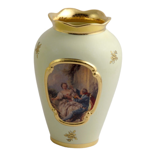 BC Limoge - Vase - Romeo&Juliet - Beige&Gold - 28x17 cm