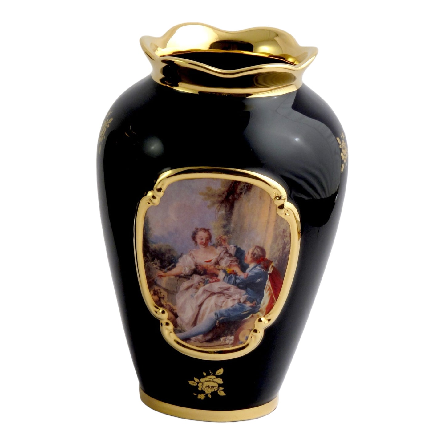 BC Limoge - Vase - Romeo&Juliet - Blue&Gold - 28x17 cm