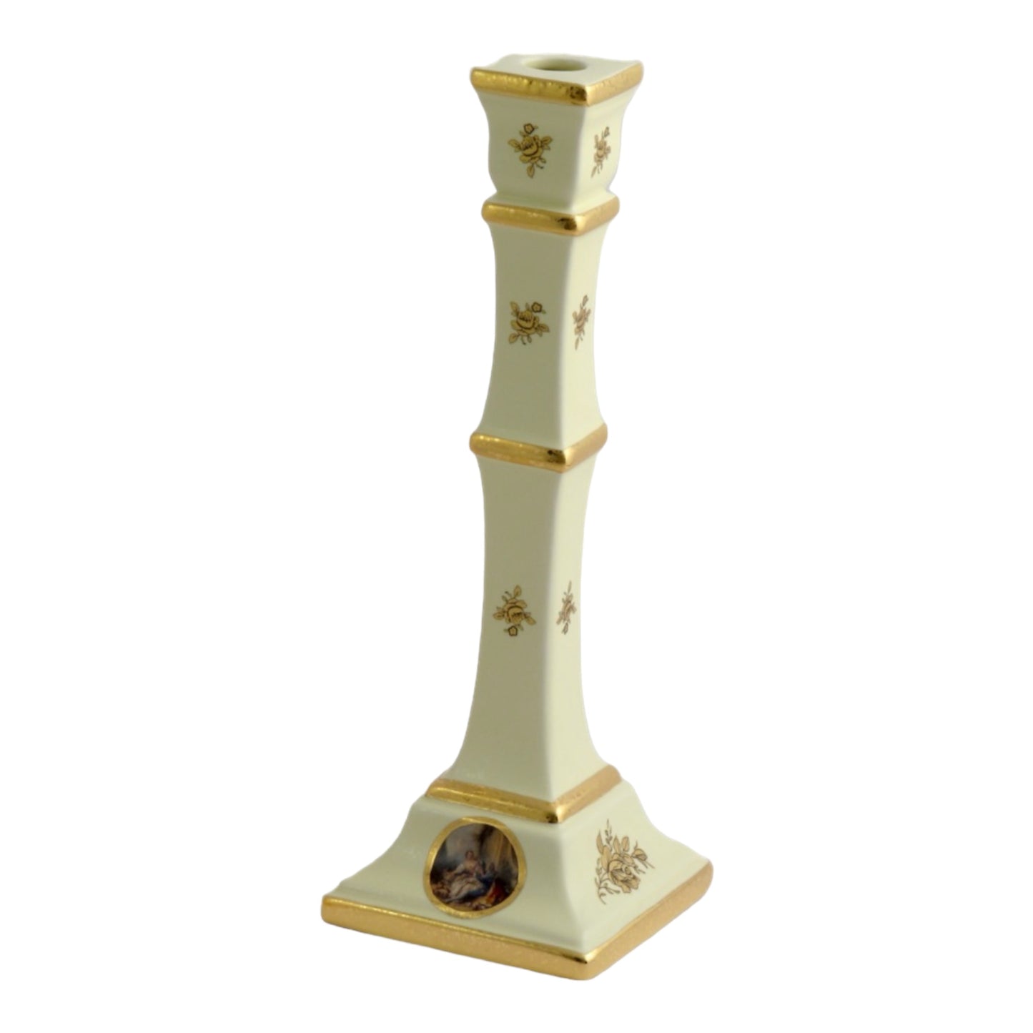 BC Limoge - Candle Holder - Romeo&Juliet - Beige&Gold - 37x13 cm