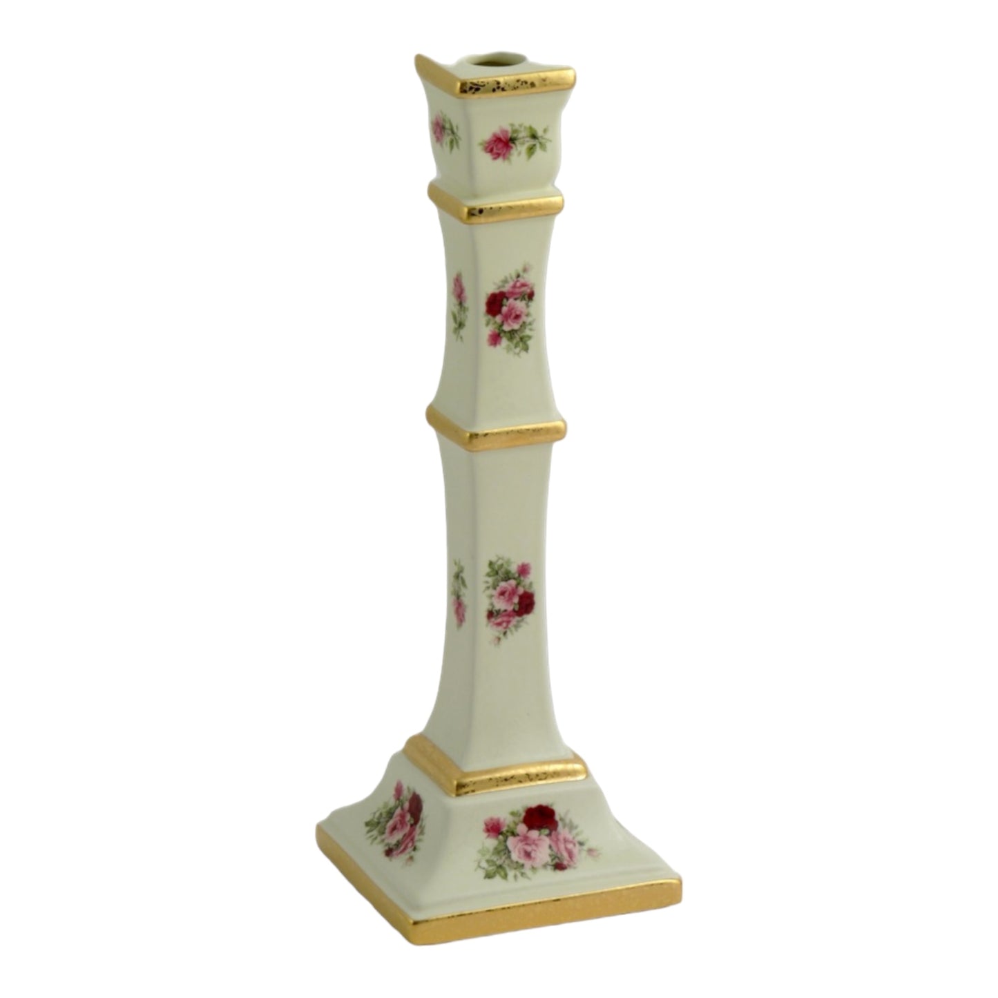 BC Limoge - Candle Holder - Flowers - Beige&Gold - 37x13 cm