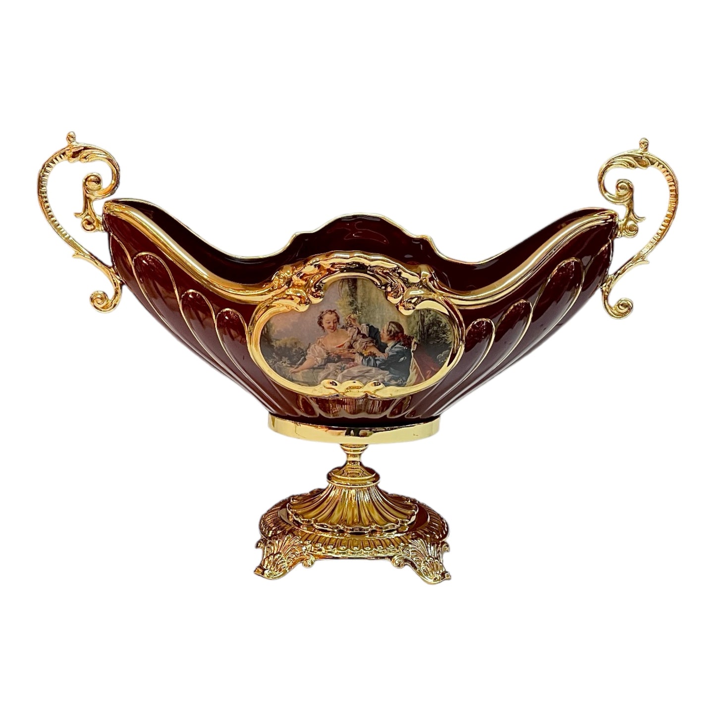 BC Limoge - Gardinera With Base - Romeo&Juliet - Red&Gold - 30x55 cm