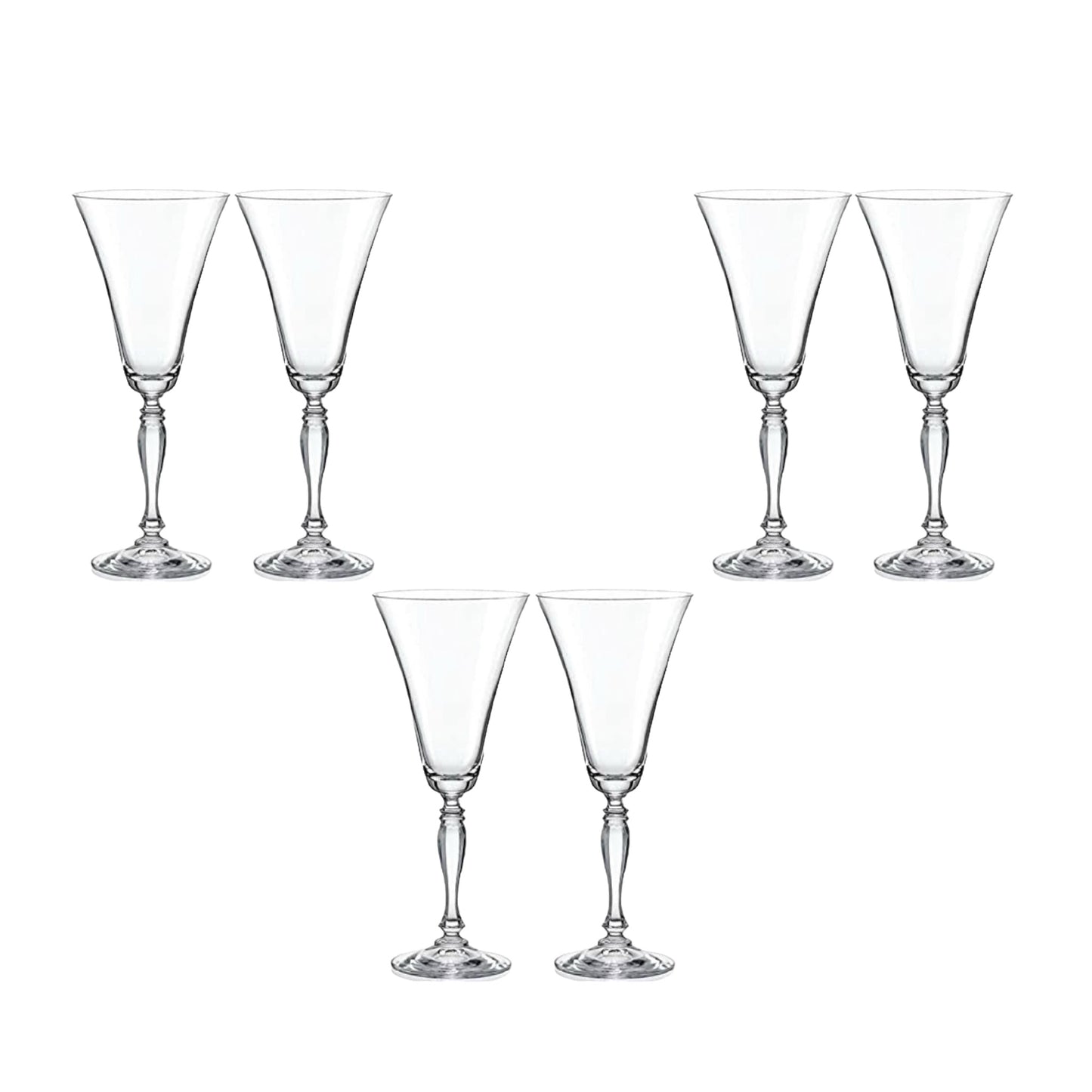 Bohemia Crystal - Flute Glass Set 6 Pcs